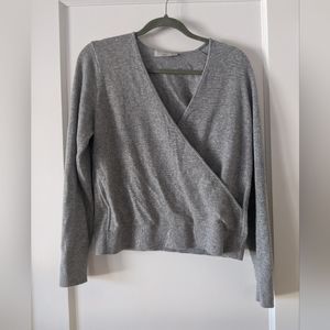Everlane Cashmere Faux Wrap Sweater, Large